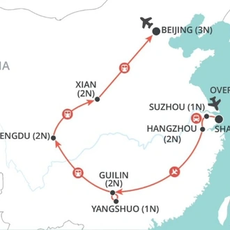 tourhub | Wendy Wu | China Delights | Tour Map