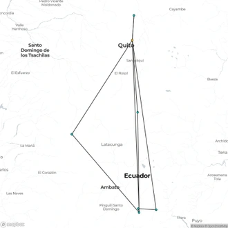 tourhub | Ecuador Galapagos Travels | 7 Days Tour Avenue of the Volcanoes | Tour Map