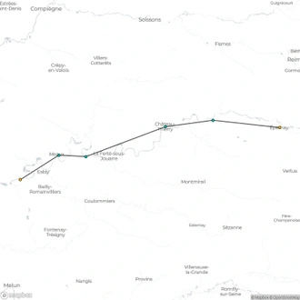 tourhub | CroisiEurope Cruises | Cruise on the Marne-Rhine canal from Epernay to Paris (port-to-port cruise) | Tour Map