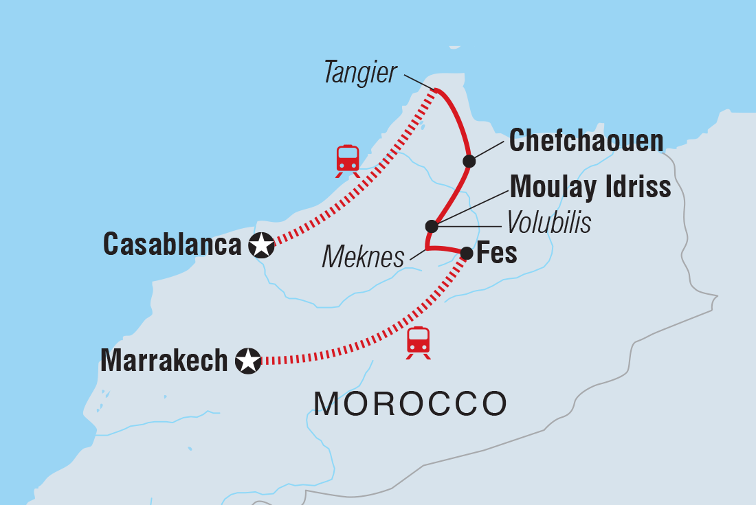 tourhub | Intrepid Travel | North Morocco Adventure | Tour Map