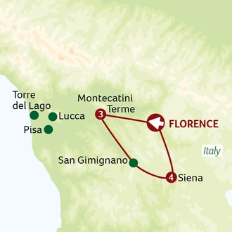 tourhub | Titan Travel | The Essence of Tuscany - A Classic Touring Holiday | Tour Map