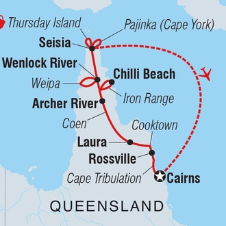 tourhub | Intrepid Travel | Cape York & Torres Strait Explorer | Tour Map