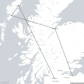 tourhub | Spirit Journeys Worldwide | Highlights of Scotland | Tour Map