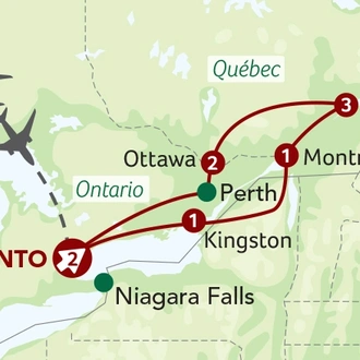 tourhub | Titan Travel | Journey Through Eastern Canada | Tour Map