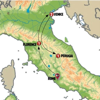 tourhub | Europamundo | In the heart of Italy ROT | Tour Map