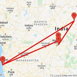 tourhub | Agora Voyages | Safaris In Central India Tour From Mumbai | Tour Map