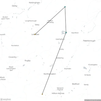 tourhub | Brightwater Holidays | England: Gardens of Rutland, Leicestershire and Lincolnshire 5205 | Tour Map