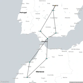 tourhub | ESKAPAS | Spain and Morocco | Tour Map