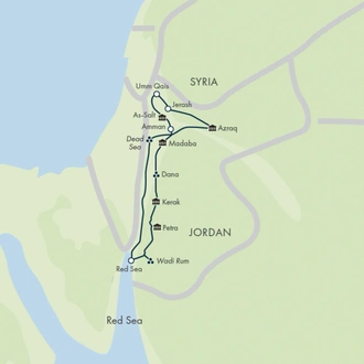 tourhub | Exodus Adventure Travels | Jordan: Culture & Nature In Depth | Tour Map