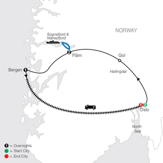 tourhub | Globus | Norwegian Fjords Escape | Tour Map