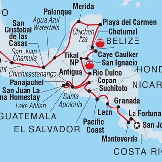 tourhub | Intrepid Travel | Central America Explorer | Tour Map