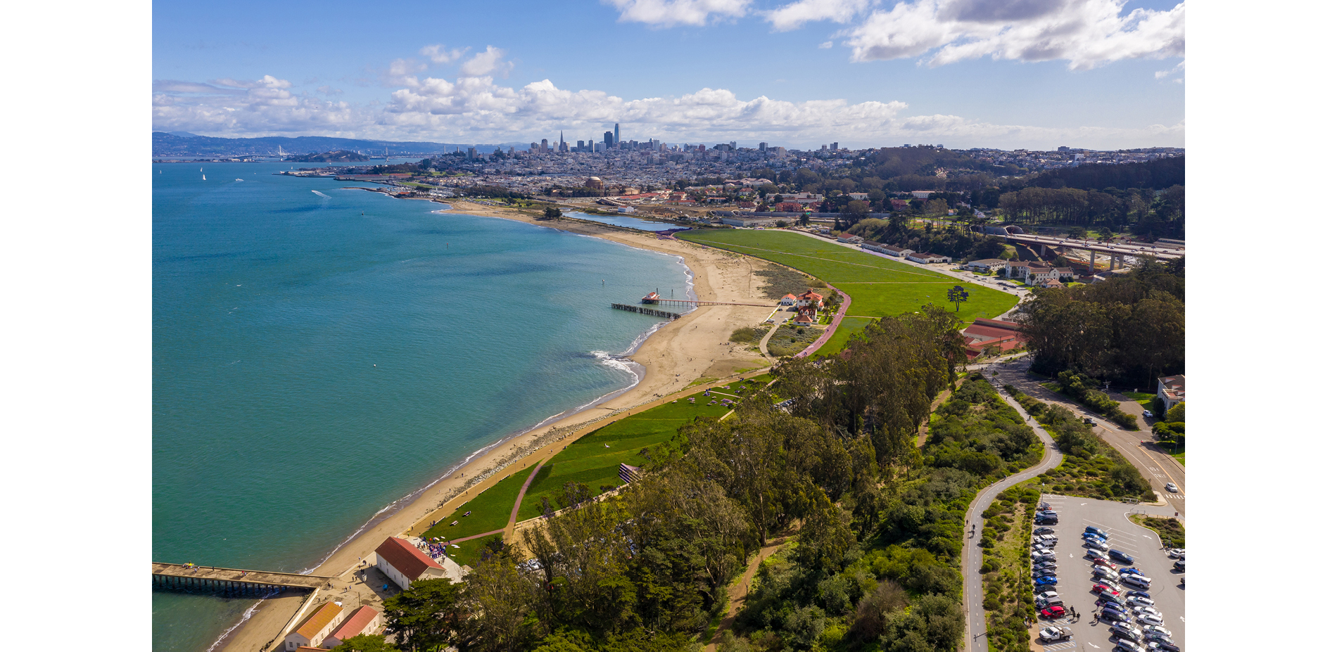 The dramatic waterfront sites between the Golden Gate Bridge and the City of San Francisco.