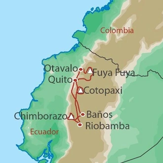 tourhub | World Expeditions | Summits of Ecuador | Tour Map