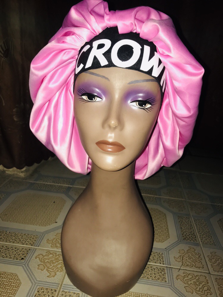 Kweenie's customized plain hair bonnet(pink) - Kweenie's Place