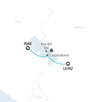 tourhub | Bamba Travel | Lake Titicaca & Isla del Sol Catamaran Experience 4D/3N (Puno to La Paz) | Tour Map