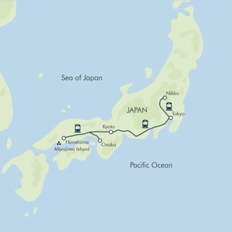 tourhub | Exodus | Highlights of Japan | Tour Map