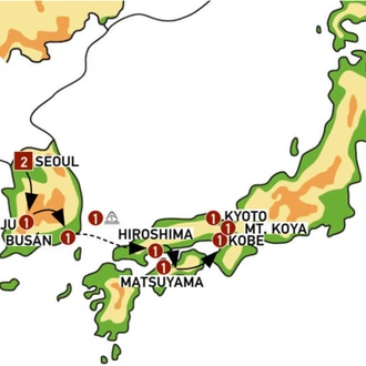 tourhub | Europamundo | From Seoul to Kyoto | Tour Map