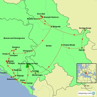 tourhub | Undiscovered Destinations | Balkan Explorer | Tour Map