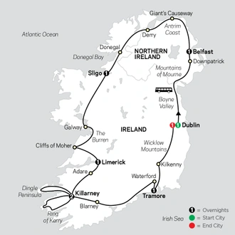 tourhub | Cosmos | Irish Discovery | Tour Map