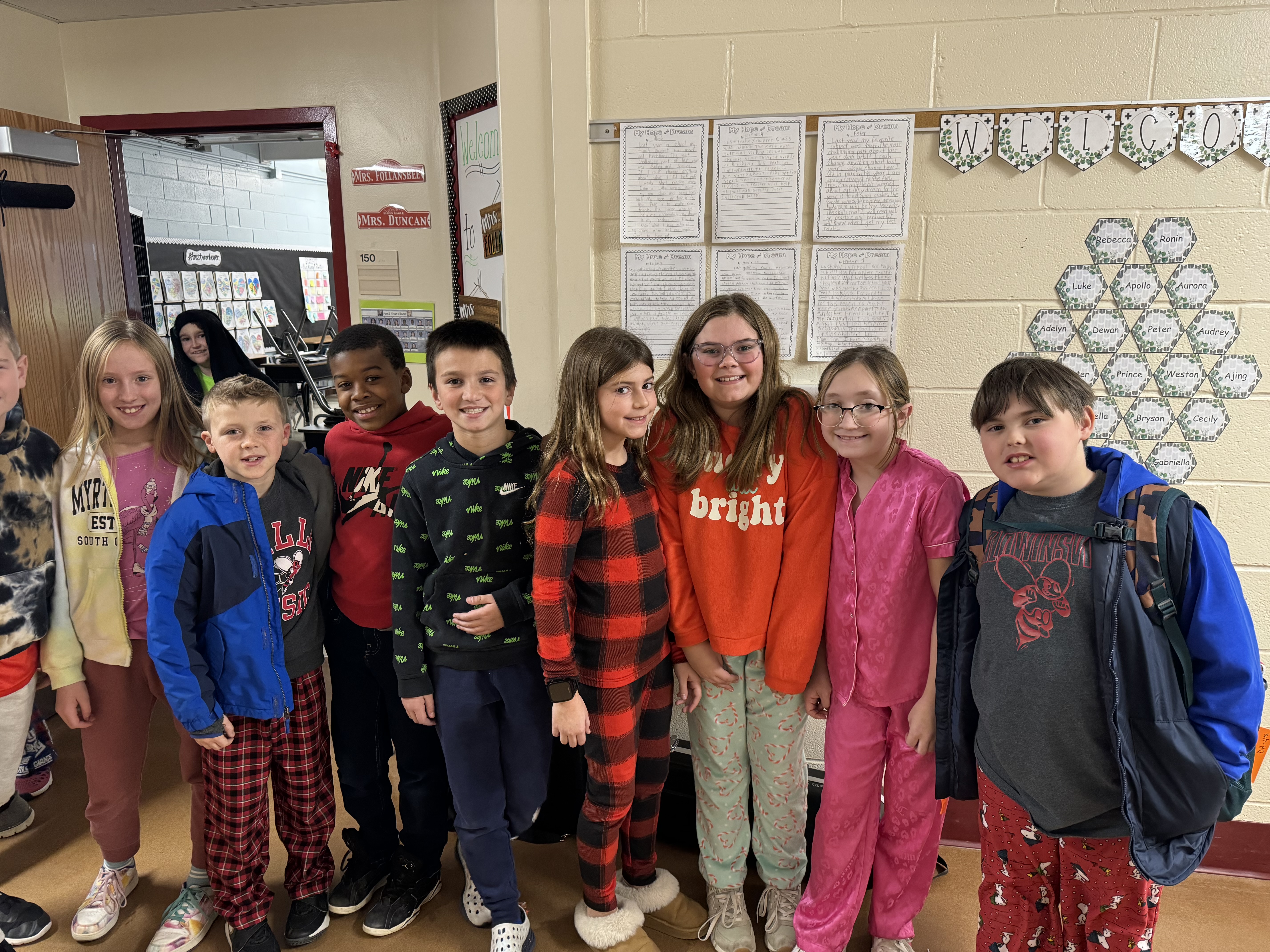 Student in their pajamas!