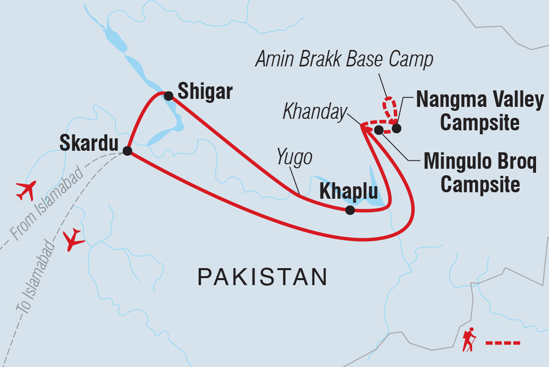 tourhub | Intrepid Travel | Trek Pakistan's Karakoram Mountains | Tour Map