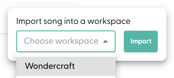 Import a song to a workspace
