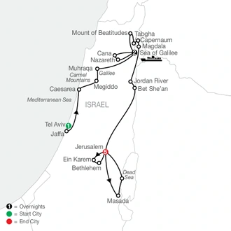 tourhub | Globus | Journey Through the Holy Land - Faith-Based Travel | Tour Map