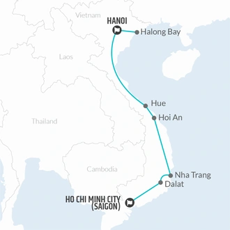 tourhub | Bamba Travel | Vietnam Explorer 15D/14N (from Ho Chi Minh City) | Tour Map