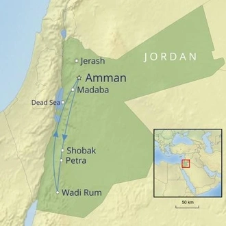 tourhub | Cox & Kings | Splendours of Jordan | Tour Map