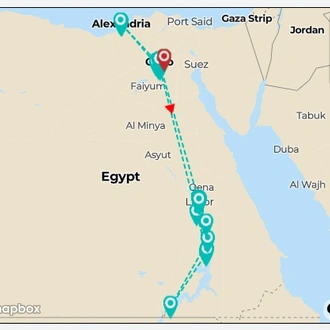 tourhub | Egypt Tours Club | Best Egypt tour Package for 8 Days and 7 Nights | Tour Map