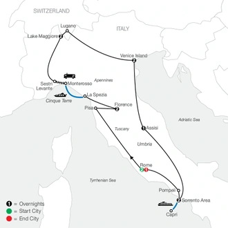 tourhub | Globus | Italian Mosaic | Tour Map