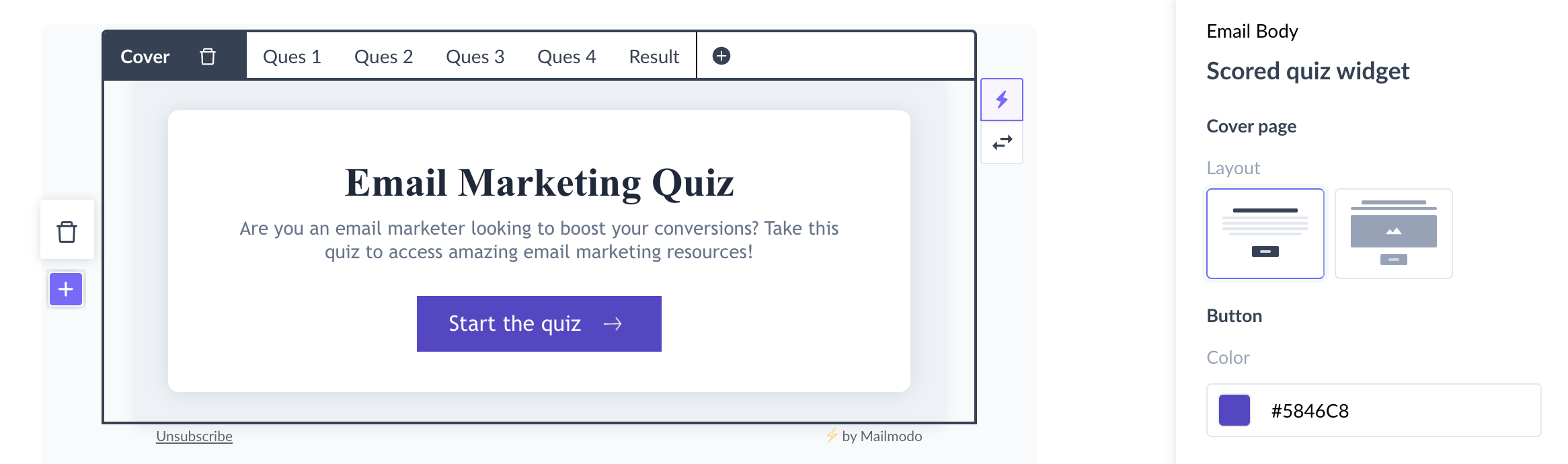How to use Scored Quiz widget in your email campaign?