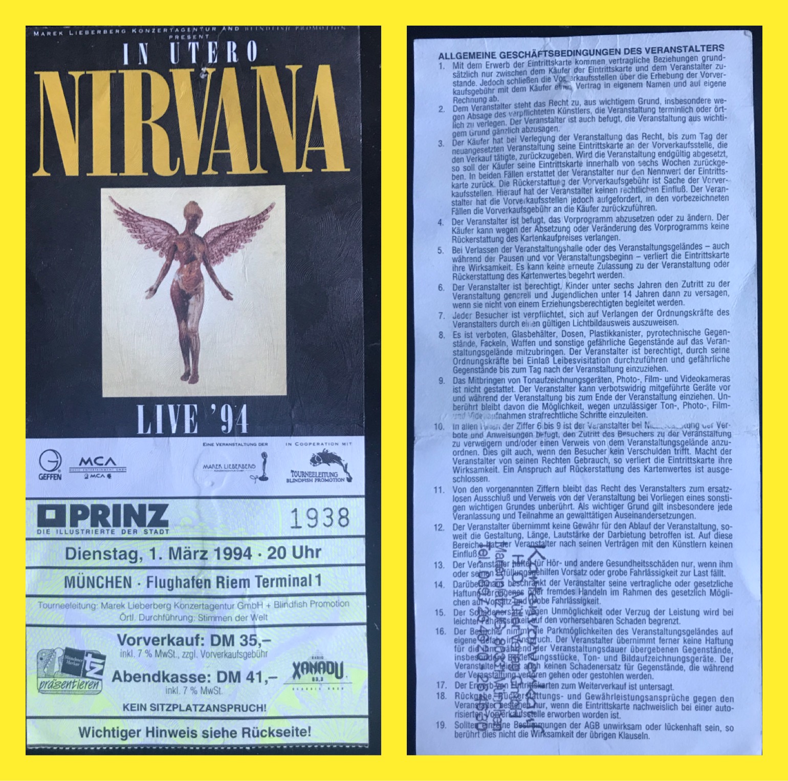 nirvana europe tour 1994
