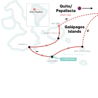 tourhub | G Adventures | Upgraded Land Galapagos with Quito | Tour Map