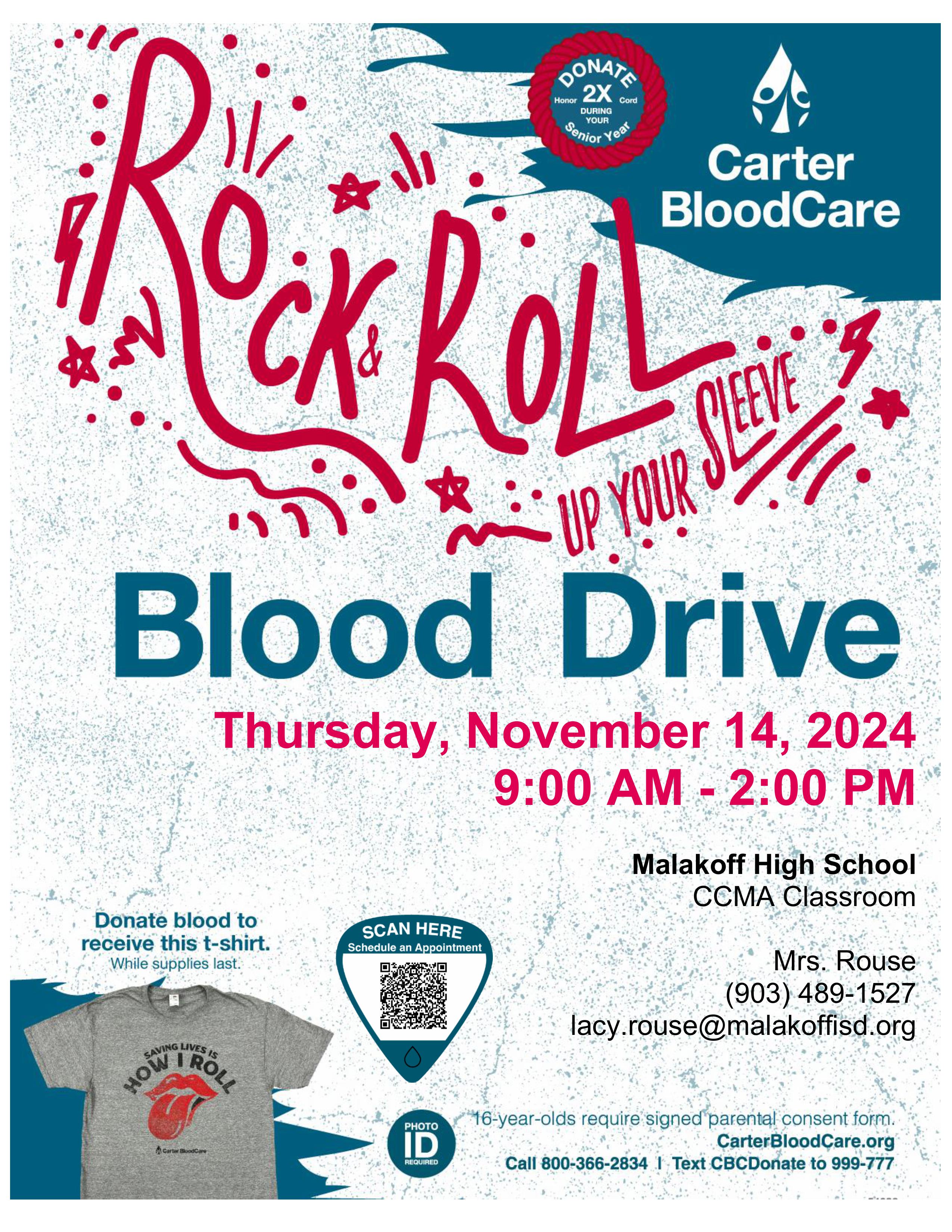 blood drive flyer. All text in post