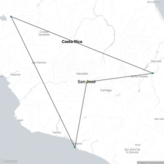 tourhub | Destination Services Costa Rica | Romantic Adventure in Costa Rica, Self-Drive | Tour Map