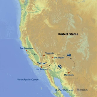 tourhub | Indus Travels | Western American Panorama | Tour Map