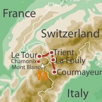 tourhub | UTracks | Mont Blanc Family Adventure | Tour Map