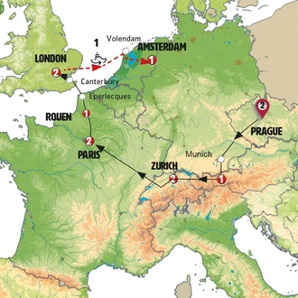 tourhub | Europamundo | Great European Cities | Tour Map