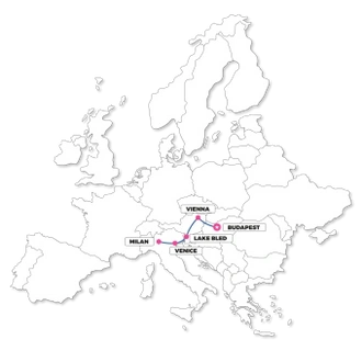 tourhub | TruTravels | Europe By Rail - Budapest to Milan - 11 Day Trip | Tour Map