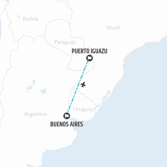 tourhub | Bamba Travel | Buenos Aires & Iguazu Air-Expedition 7D/6N | Tour Map