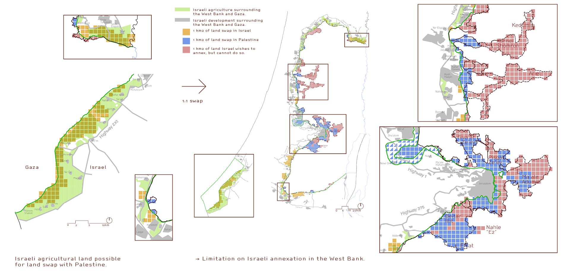 4.2. The landscape of land swaps  - limits of open spaces effect on possible border.