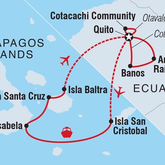 tourhub | Intrepid Travel | Ecuador Highlands & Galapagos  | Tour Map