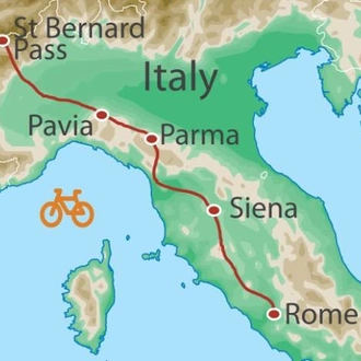 tourhub | UTracks | Cycle the Full Via Francigena - Aosta to Rome | Tour Map