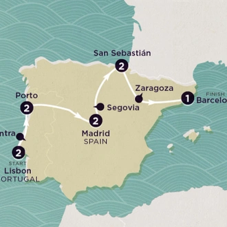 tourhub | Topdeck | Delve Deep: Spain & Portugal 2025 | Tour Map