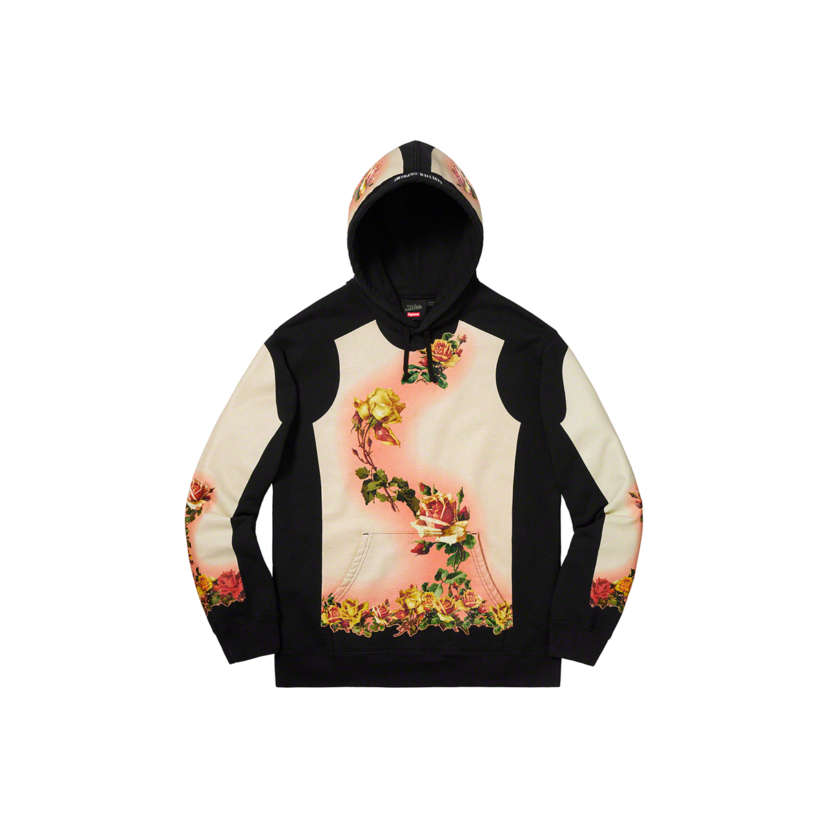 Supreme x Jean Paul Gaultier Floral Print JPG Hooded Sweatshirt Black