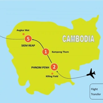 tourhub | Tweet World Travel | Cambodia Tour: All Highlights Discovery Tour | Tour Map