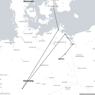 tourhub | CroisiEurope Cruises | From Berlin to Copenhagen The Havel, the Oder and the Baltic sea (port-to-port cruise) | Tour Map