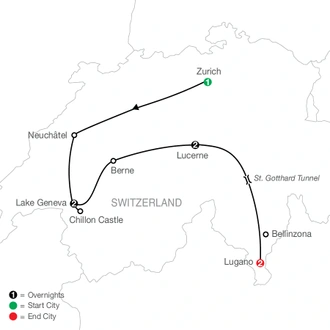 tourhub | Globus | Swiss Escape | Tour Map