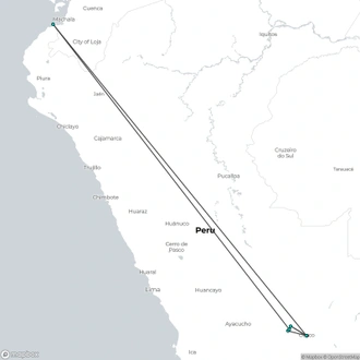 tourhub | Unu Raymi Tour Operator & Lodges | Salkantay Nevado Trek to Machu Picchu – 7 Days | Tour Map